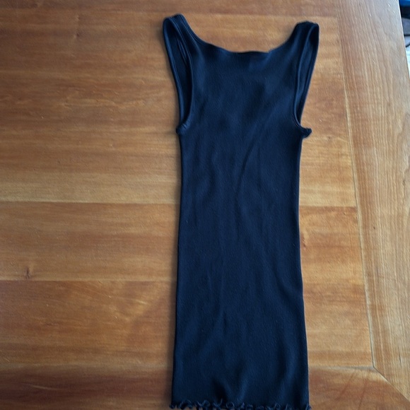 EUC OSCALITO black ribbed tank with lace insert at chest size 5 (brand sizing)L - Picture 7 of 8